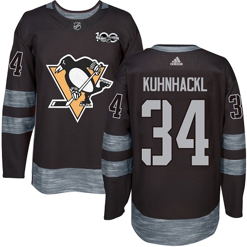 Adidas Penguins #34 Tom Kuhnhackl Black 1917-100th Anniversary Stitched NHL Jersey
